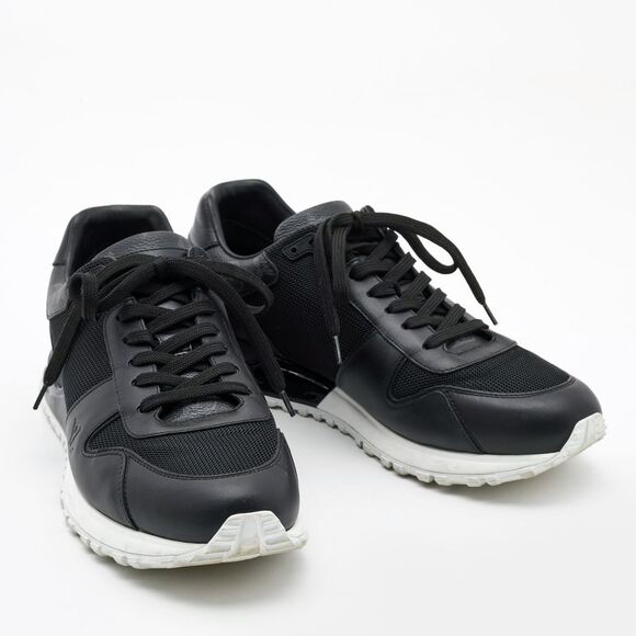 Louis Vuitton Black Monogram Canvas and Mesh Run Away Lace Up Sneakers Size 41.5 - Picture 4 of 4